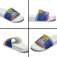 Russia Christmas Slide Sandals Double Headed Eagle Christmas Patterns - Wonder Print Shop