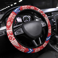 Russia Christmas Steering Wheel Cover Double Headed Eagle Christmas Patterns - Wonder Print Shop