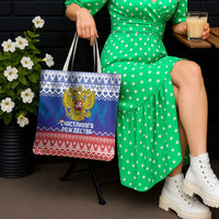 Russia Christmas Tote Bag Double Headed Eagle Christmas Patterns - Wonder Print Shop
