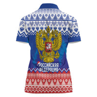 Russia Christmas Women Polo Shirt Double Headed Eagle Christmas Patterns - Wonder Print Shop