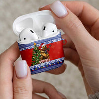 Russia Christmas AirPods Case Brown Bear Playing Balalaika - Wonder Print Shop