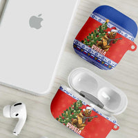 Russia Christmas AirPods Case Brown Bear Playing Balalaika - Wonder Print Shop