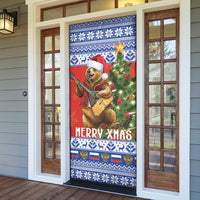 Russia Christmas Door Cover Brown Bear Playing Balalaika - Wonder Print Shop