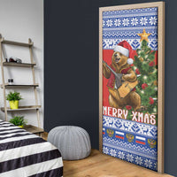 Russia Christmas Door Cover Brown Bear Playing Balalaika - Wonder Print Shop