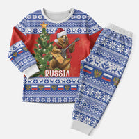 Russia Christmas Pajama Set Brown Bear Playing Balalaika - Wonder Print Shop