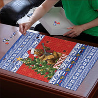Russia Christmas Puzzle Brown Bear Playing Balalaika - Wonder Print Shop