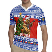 Russia Christmas Rugby Jersey Brown Bear Playing Balalaika - Wonder Print Shop