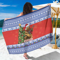 Russia Christmas Sarong Brown Bear Playing Balalaika - Wonder Print Shop