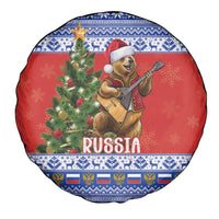 Russia Christmas Spare Tire Cover Brown Bear Playing Balalaika - Wonder Print Shop