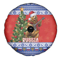 Russia Christmas Spare Tire Cover Brown Bear Playing Balalaika - Wonder Print Shop