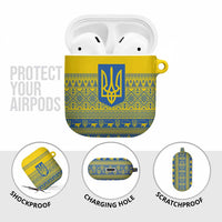 Ukraine Trident Christmas AirPods Case Vyshyvanka Patterns - Wonder Print Shop