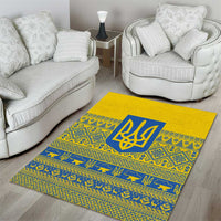 Ukraine Trident Christmas Area Rug Vyshyvanka Patterns - Wonder Print Shop