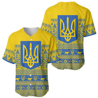 Ukraine Trident Christmas Baseball Jersey Vyshyvanka Patterns - Wonder Print Shop