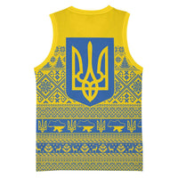 Ukraine Trident Christmas Basketball Jersey Vyshyvanka Patterns - Wonder Print Shop