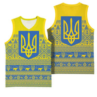 Ukraine Trident Christmas Basketball Jersey Vyshyvanka Patterns - Wonder Print Shop