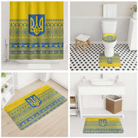 Ukraine Trident Christmas Bathroom Set Vyshyvanka Patterns - Wonder Print Shop