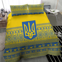 Ukraine Trident Christmas Bedding Set Vyshyvanka Patterns - Wonder Print Shop