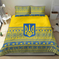Ukraine Trident Christmas Bedding Set Vyshyvanka Patterns - Wonder Print Shop