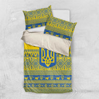 Ukraine Trident Christmas Bedding Set Vyshyvanka Patterns - Wonder Print Shop