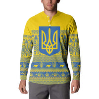 Ukraine Trident Christmas Button Sweatshirt Vyshyvanka Patterns - Wonder Print Shop
