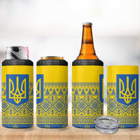 Ukraine Trident Christmas 4 in 1 Can Cooler Tumbler Vyshyvanka Patterns - Wonder Print Shop
