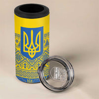 Ukraine Trident Christmas 4 in 1 Can Cooler Tumbler Vyshyvanka Patterns - Wonder Print Shop