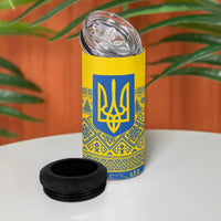 Ukraine Trident Christmas 4 in 1 Can Cooler Tumbler Vyshyvanka Patterns - Wonder Print Shop