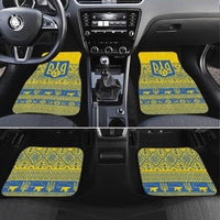 Ukraine Trident Christmas Car Mats Vyshyvanka Patterns - Wonder Print Shop