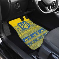 Ukraine Trident Christmas Car Mats Vyshyvanka Patterns - Wonder Print Shop