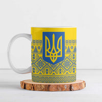 Ukraine Trident Christmas Ceramic Mug Vyshyvanka Patterns - Wonder Print Shop