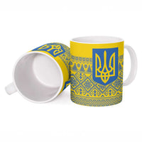 Ukraine Trident Christmas Ceramic Mug Vyshyvanka Patterns - Wonder Print Shop