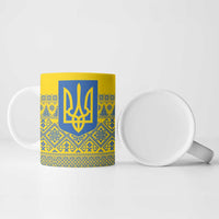 Ukraine Trident Christmas Ceramic Mug Vyshyvanka Patterns - Wonder Print Shop
