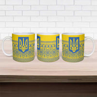 Ukraine Trident Christmas Ceramic Mug Vyshyvanka Patterns - Wonder Print Shop