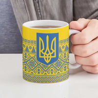 Ukraine Trident Christmas Ceramic Mug Vyshyvanka Patterns - Wonder Print Shop