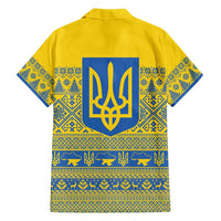Ukraine Trident Christmas Family Matching Long Sleeve Bodycon Dress and Hawaiian Shirt Vyshyvanka Patterns - Wonder Print Shop
