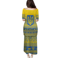 Ukraine Trident Christmas Family Matching Puletasi and Hawaiian Shirt Vyshyvanka Patterns - Wonder Print Shop