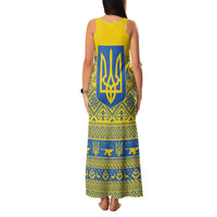 Ukraine Trident Christmas Family Matching Tank Maxi Dress and Hawaiian Shirt Vyshyvanka Patterns - Wonder Print Shop