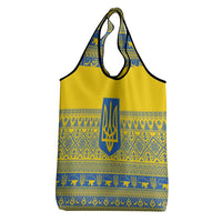 Ukraine Trident Christmas Grocery Bag Vyshyvanka Patterns - Wonder Print Shop