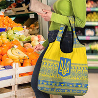 Ukraine Trident Christmas Grocery Bag Vyshyvanka Patterns - Wonder Print Shop