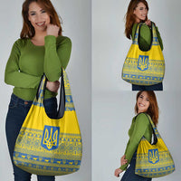 Ukraine Trident Christmas Grocery Bag Vyshyvanka Patterns - Wonder Print Shop