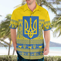 Ukraine Trident Christmas Hawaiian Shirt Vyshyvanka Patterns - Wonder Print Shop