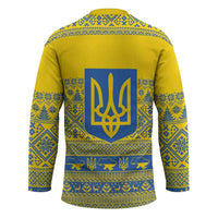 Ukraine Trident Christmas Hockey Jersey Vyshyvanka Patterns - Wonder Print Shop