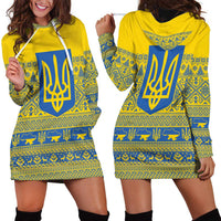 Ukraine Trident Christmas Hoodie Dress Vyshyvanka Patterns - Wonder Print Shop