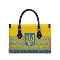 Ukraine Trident Christmas Leather Bag Vyshyvanka Patterns - Wonder Print Shop