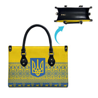 Ukraine Trident Christmas Leather Bag Vyshyvanka Patterns - Wonder Print Shop
