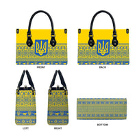 Ukraine Trident Christmas Leather Bag Vyshyvanka Patterns - Wonder Print Shop