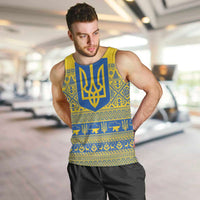 Ukraine Trident Christmas Men Tank Top Vyshyvanka Patterns - Wonder Print Shop