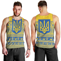 Ukraine Trident Christmas Men Tank Top Vyshyvanka Patterns - Wonder Print Shop