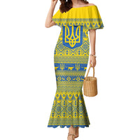 Ukraine Trident Christmas Mermaid Dress Vyshyvanka Patterns - Wonder Print Shop