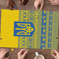 Ukraine Trident Christmas Puzzle Vyshyvanka Patterns - Wonder Print Shop